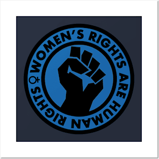 Women's Rights are Human Rights (blue) Posters and Art